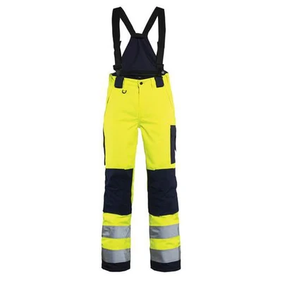 Image de Pantalon hiverà bretelles haute visibilité femme jaune/marine