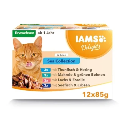 Afbeelding van Iams Delights Sea Collection In Gelei Multipack Kattenvoer Vis 12x85 g
