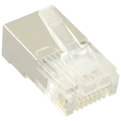 Image de Connecteurs blindés mâles InLine® 8P8C RJ45 pour câbles ronds, 100 pièces. Pack