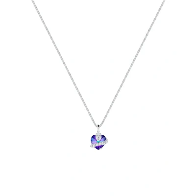 Afbeelding van Elli Heart Crystal Ketting, Dames, Maat: 45, Silber/violett