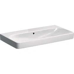 Afbeelding van Geberit Smyle meubelwastafel wit (90 x 48 cm) zonder kraangat, met