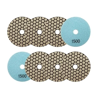 Afbeelding van Diamantschijf, gepolijst, 100 mm, 8 stuks, korrel 1500, polijstpads voor graniet, marmer, kunststeen, kwarts, haakse slijper SANLEETEK