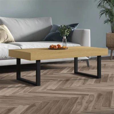 Afbeelding van Salontafel 20X60X40 Cm Mdf En Ijzer Zwart