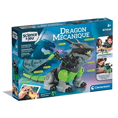 Afbeelding van Clementoni 52560 wetenschap &amp; robotspel mechanische draak wetenschappelijk spel 8 jaar, robot voor kinderen, bouwrobot, STEM, interactieve robot, Franse versie