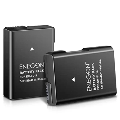 Afbeelding van ENEGON en EL14 oplaadbare Li ion batterij voor Nikon el14/el14a D5600 D5100 D5200 D5300 D5500 D3100 D3200 D3300 D3400 D3500 Coolpix P7000 P7100 0 P71 00 P600 7200. P7700 P7800 digitale camera