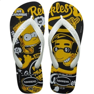 Afbeelding van Havaianas Simpsons uniseks flipflops, zwart.
