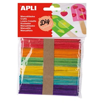 Image de APLI CREA HOUTEN &quot; GEKLEURDE STAAFJES 115X4 MM 50 ST ASS.