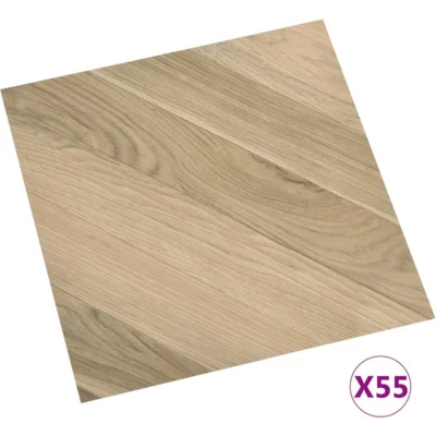 Afbeelding van vidaXL Vloerplanken zelfklevend 55 st 5,11 m² PVC gestreept bruin