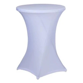 Afbeelding van Alpina nette afdekhoes voor een statafel wit spandex elastiek D90 x 115 cm tafelhoes