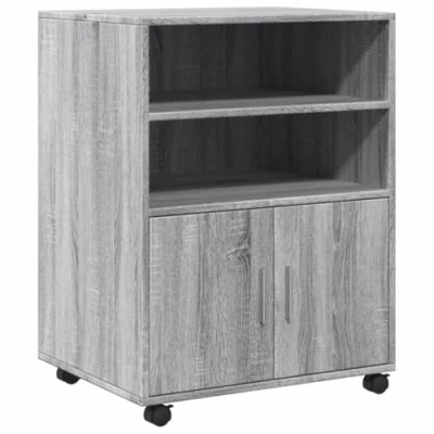 Image de vidaXL Armoire à roulettes sonoma gris 60x48x81 cm bois d&#039;ingénierie