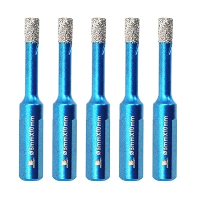 Afbeelding van 5 stuks droge diamantboren voor tegels, 6 mm, puntsnede, gatenzaag keramiek, graniet, porselein, metselwerk, marmer