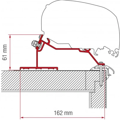 Afbeelding van Fiamma F80 F65 Caravan Roof 500 Adapter Kleurloos Luifels Accessoires