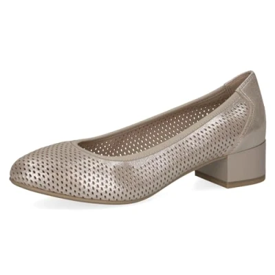 Afbeelding van Caprice Klassieke pumps, Dames, Maat: 38.5, Taupe metallic Leer