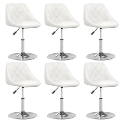 Afbeelding van vidaXL Eetkamerstoelen 6 st kunstleer wit