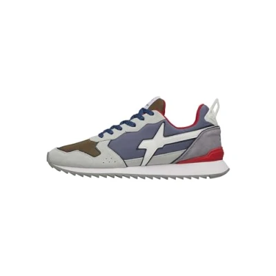 Afbeelding van W6YZ Sneakers laag, Heren, Maat: 43, Weiß hellblau Leer en textiel