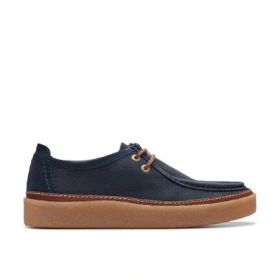 Afbeelding van Clarks Clarkwood Sportieve veterschoenen, Heren, Maat: 46, Navy Nubukleer