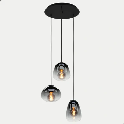 Afbeelding van EGLO Aguilares Hanglamp E27 Ø 43 cm Glas Zwart
