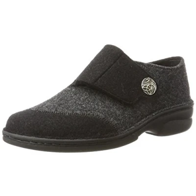 Afbeelding van Berkemann, JARLA, 03558 025, Zwarte dames EU 37 pantoffels met klittenband