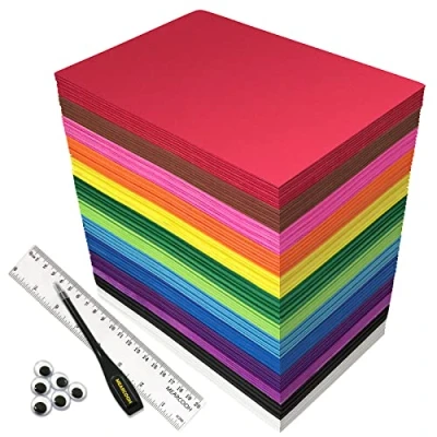 Afbeelding van MEARCOOH 104 vellen schuimrubber in 13 verschillende kleuren, 21,5 x 14 cm, schuimplaat om te knutselen
