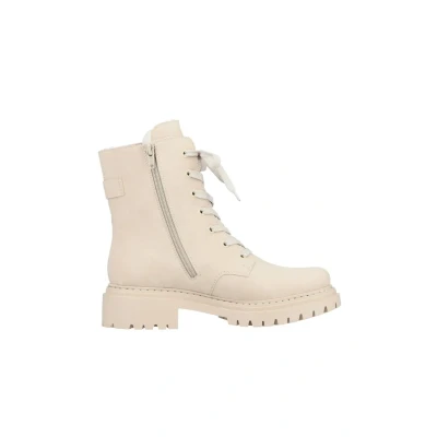 Afbeelding van Rieker Veterboots, Dames, Maat: 38, Offwhite Imitatieleer/ textiel