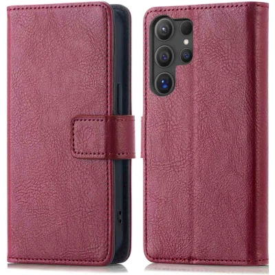 Afbeelding van imoshion Hoesje Geschikt voor Samsung Galaxy S25 Ultra Met Pasjeshouder Luxe Bookcase donkerrood