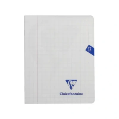 Afbeelding van Clairefontaine Mimesys 303122C Notitieboek, A4, 21 x 29,7 cm, 80 pagina&#039;s, kleine ruiten met marge, papier, wit, 90 g, omslag van polypropyleen willekeurige kleur