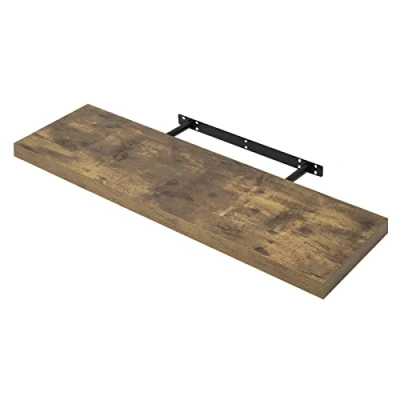 Afbeelding van WOLTU RG9370hov Wandrek, zwevend rek, voor cd, dvd, 90 x 23 3,8 cm, rustiek bruin