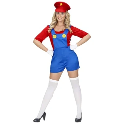 Afbeelding van Super loodgieter pakje Mario vrouw Maat XS