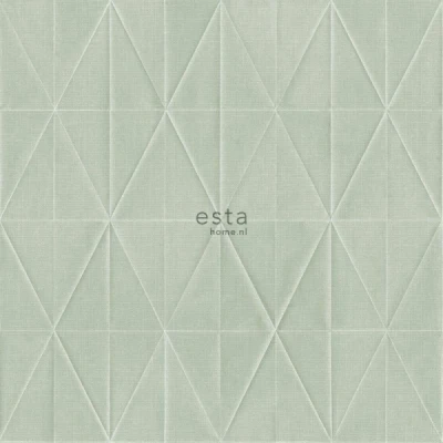 Afbeelding van ESTAhome eco texture vlies behang origami motief celadon groen 148713 0,53 x 10,05 m