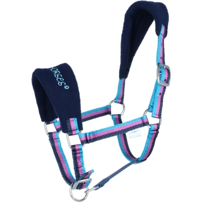 Afbeelding van HKM Halster Funny Horses Blauw/Roze Shetland