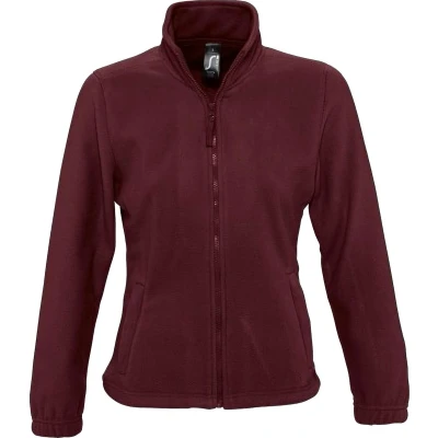 Afbeelding van SOLS Dames/dames North Full Zip Fleece Jacket (Bourgondië) Maat L