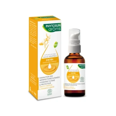 Afbeelding van PHYTOSUN AROMS Biologische Jojoba plantaardige olie 100% zuiver en maagdelijk vermindert huidonvolkomenheden, hydraterend beschermend 50 ml