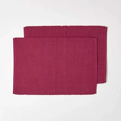 Afbeelding van Homescapes Katoenen placemats set van 2 pruim