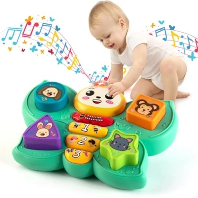 Afbeelding van Felly Jouet Musicaux Bébé Dès 6 18 Mois, Montessori avec Musique et Lumières, Jeux d&#039;Activité Bebe 1 an, Jeu de Motricité d&#039;Éveil Fine, Naissance Fille Garçons Cadeau Enfant