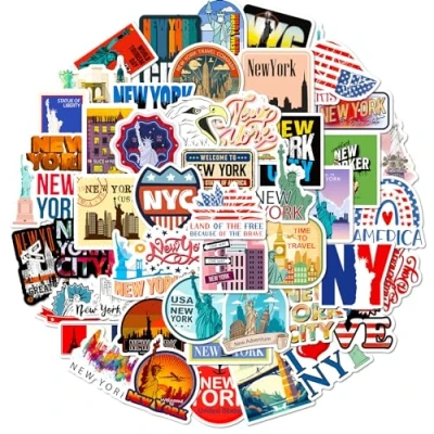 Afbeelding van New York autocollant voyage scrapbooking stickers valise stikers NY ordinateur portable casque moto