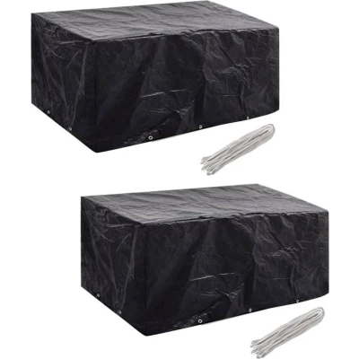 Afbeelding van vidaXL Tuinmeubelhoezen poly rattan 2 st 6 persoons 240x140 cm