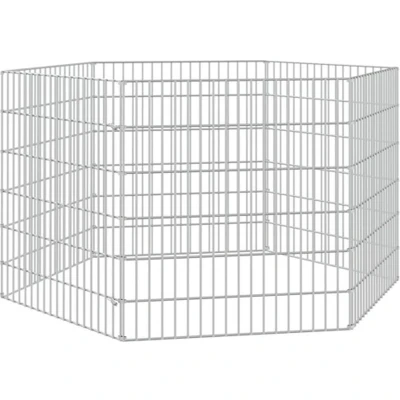 Afbeelding van vidaXL Konijnenkooi met 6 panelen 54x60 cm gegalvaniseerd ijzer