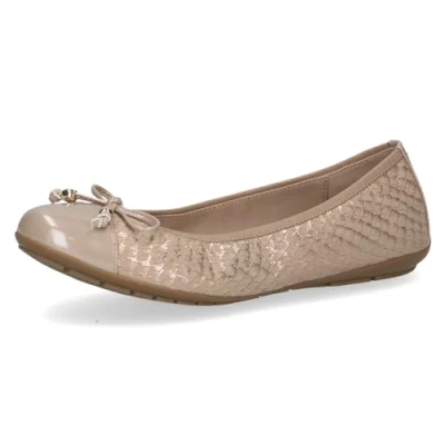 Afbeelding van Caprice Ballerina&#039;s, Dames, Maat: 38, Beige comb i Leer/ synthetisch