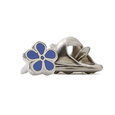 Afbeelding van Victoria Regalia Forget Me Not Masonic Emaille Pin&#039;s Zilver Speck of Dust, Metaal, Metaal