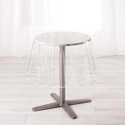 Image de douceur d&#039;intérieur, Nappe Cristal Ronde (Diamètre 180 cm) Garden Blanc, PVC