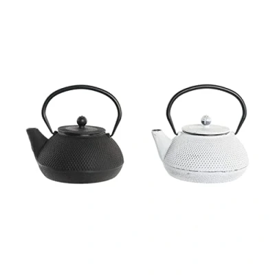 Afbeelding van Theepot DKD Home Decor Zwart Roestvrij staal Wit (2 Stuks)