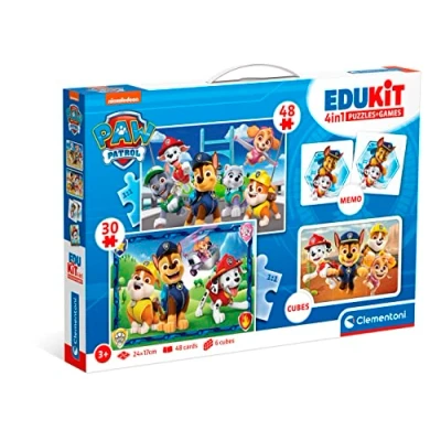 Image de Pat&#039;Patrouille Coffret d&#039;activités préscolaire 4 en 1 2 puzzles, 6 Cubes et Un Mémo Fabriqué Italie
