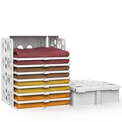 Afbeelding van BoxLegend T shirt organizer, kledingkast, kledingorganizer, stapelbare organizer voor opslag, vouwplank, kleding, overhemden, sweatshirts,