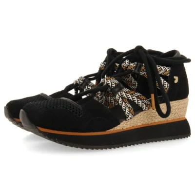Afbeelding van Gioseppo IONA Veterpumps, Dames, Maat: 40, Black Imitatieleer/ textiel