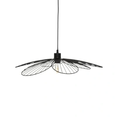 Afbeelding van Atmosphera Hanglamp bloem metaal zwart D 57 cm