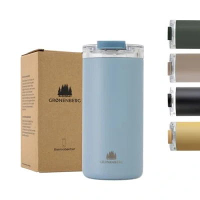 Afbeelding van Groenenberg Thermosbeker, 470 ml, 100% lekvrije koffiethermos, houdt de warmte ten minste 4 uur vast, thermobeker van gerecycled roestvrij staal