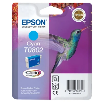 Afbeelding van Epson T0802 (C13T08024010) Inktcartridge Cyaan