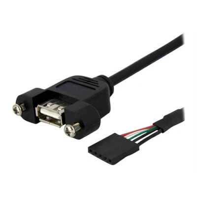 Image de StarTech.com 3 ft Panel Mount USB A to Motherboard Header Cable F/F câble interne vers externe 90 cm