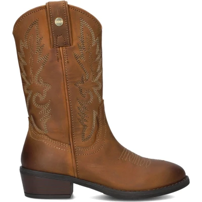 Afbeelding van Develab 44374 Laarzen Leer Meisjes Cognac Maat 35