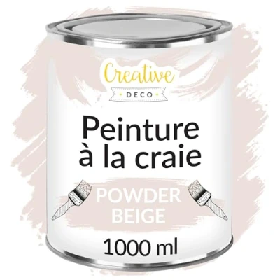 Afbeelding van Creative Deco 1000 ml Beige Poeder Krijt Verf Mat en Wasbaar Perfect voor Renovatie, Decoratie Decoupage van Meubels Egen Gradient Effect Mogelijk